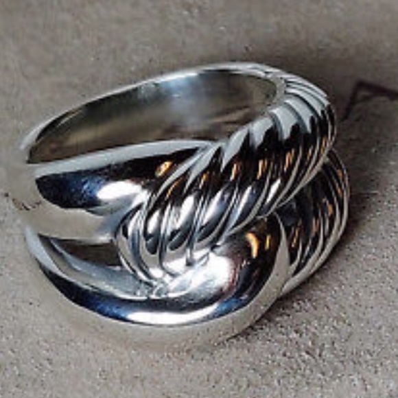 David Yurman Jewelry - David Yurman Sterling Silver High Dome Woven Cable